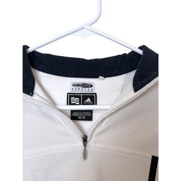 Adidas Women's CLIMALITE Stretch White Quarter Zip Long Sleeve Sweater - M - Picture 3 of 4